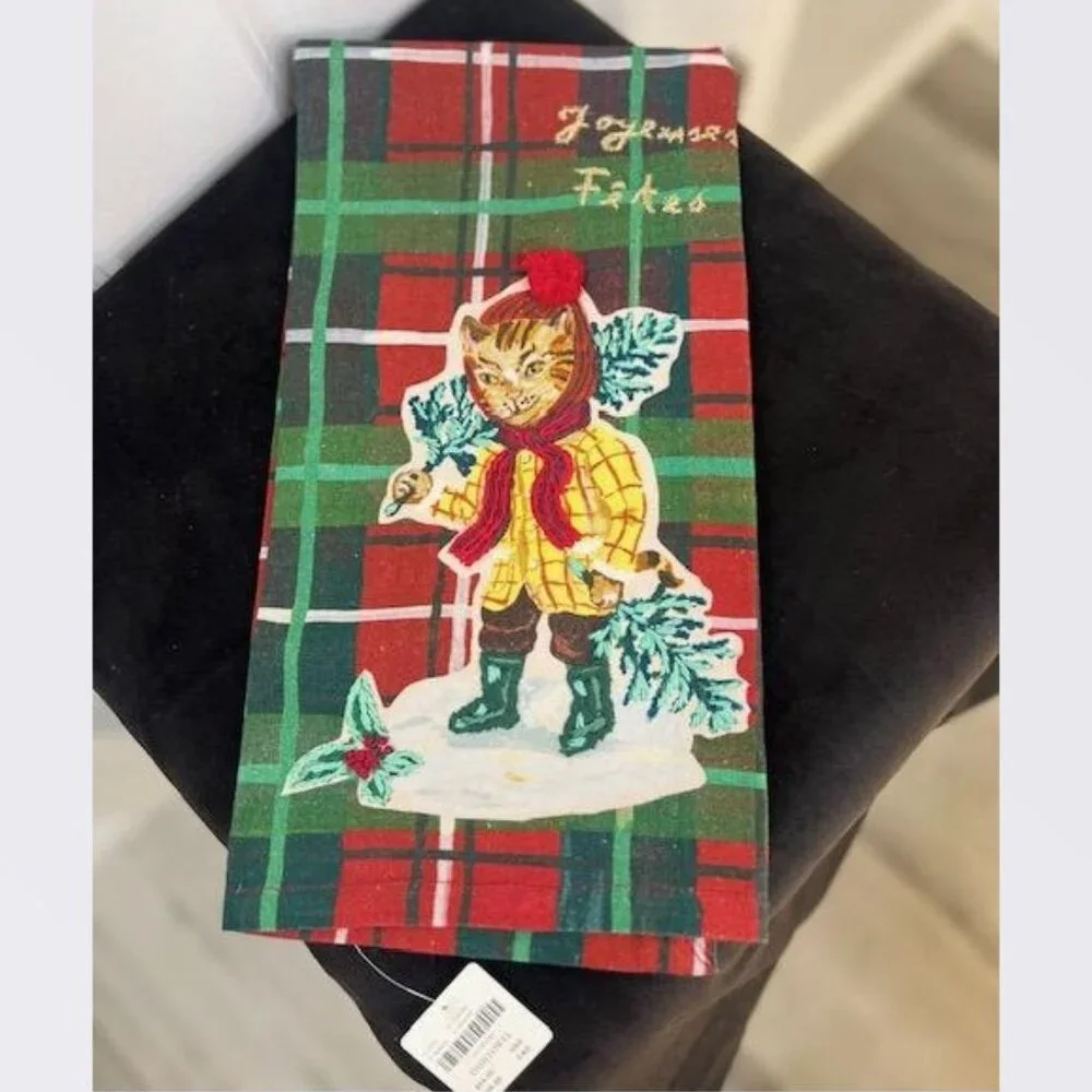 Anthropologie Nathalie Lete Holiday Dish Towel - NWT